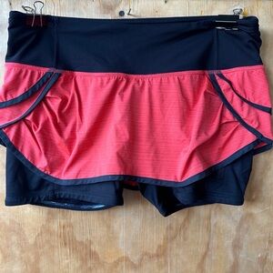 lululemon Speed Squad Run Skirt Skort Red Black